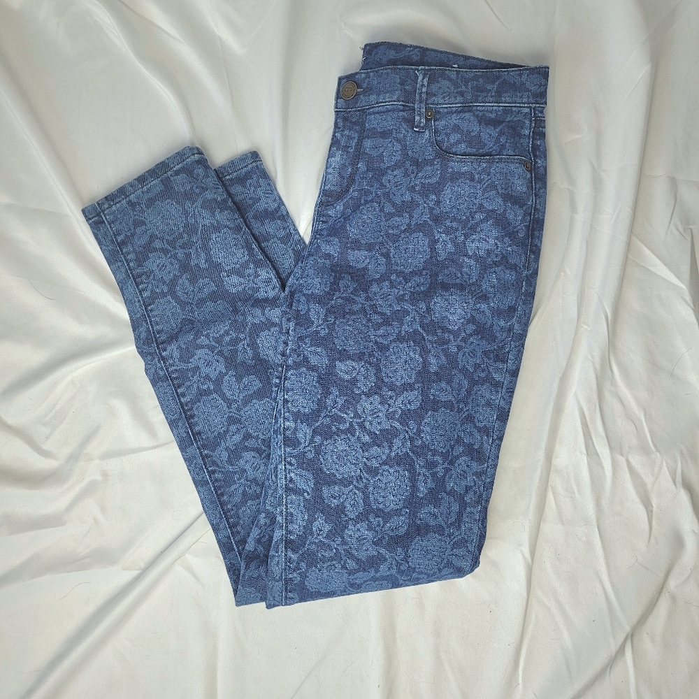 Floral Print Loft Modern Skinny Jeans
